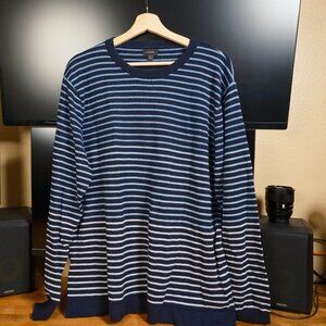J.Crew Striped Cotton Crewneck Sweater L